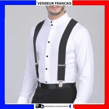 Bretelles Pantalon Homme 50mm Large Élastique Réglable Clips Métal FormeX Solide