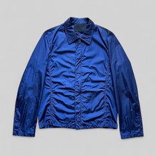 Veste Prada à col nylon bleu zippée pour homme - taille M