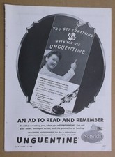 1944 UNGUENTINE OINTMENT Magazine AD ~ Norwich ~ PINEOLEUM Ephedrine