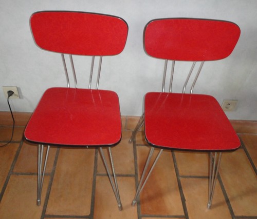 Chaises cif formica rouge - chaises,