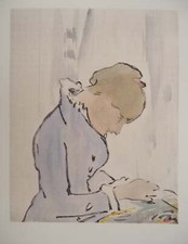 Berthe Morisot: La couturière, lithograph