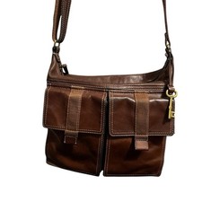 Vintage Fossil Purse Handbag Cross Body Adjustable Brown Charm