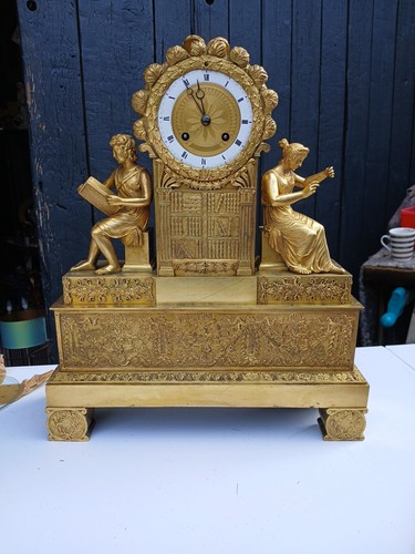Pendule bronze doré - bronze,