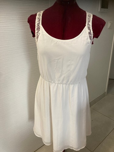 Robe blanche voile doublée - blanche,