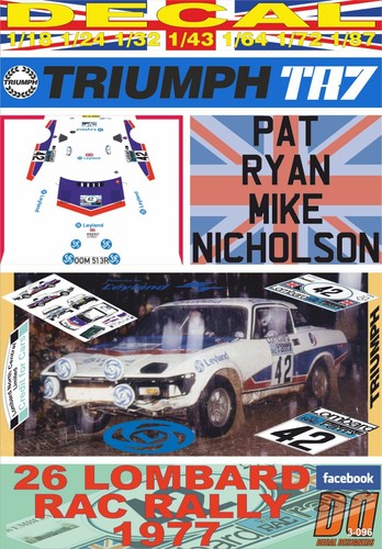 Decal triumph tr7 pat ryan - tr7,