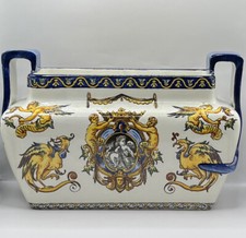 Planter, pot cover, earthenware by GIEN, 1876, hand painted