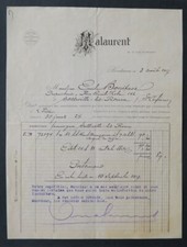 Invoice BORDEAUX 1917 MALAURENT chaix cellar wine wine Armagnac illustrated 52