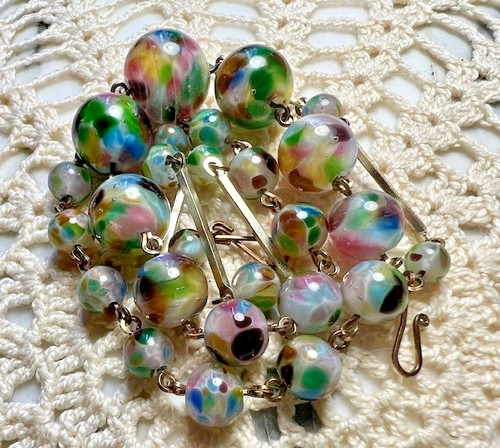Collier ancien perles murrine - perles,