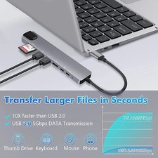 Hub USB C 8 en 1 Type C 3.1 à