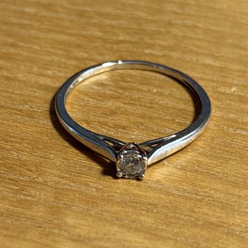 Bague solitaire blanc 18 - or,