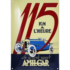 Plaque émaillée bombée  :  AMILCAR