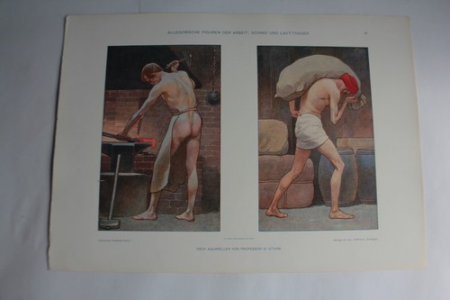 Estampe allégorie forgeron - estampe,