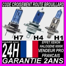 AMPOULE LAMPE HALOGENE FEU XENON SUPERWHITE PLASMA H1 H7 H4 55W 100W 8500K 12V