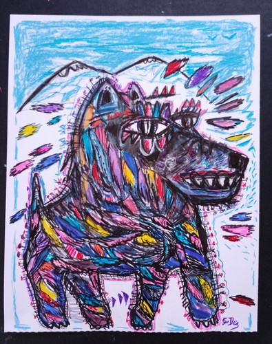 Tableau chien loup - chien,