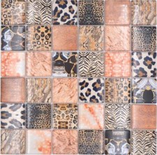 Mosaïque Céramique Tiger Léopard Braun Miroir Cuisine Paroi de Douche - 10Matten