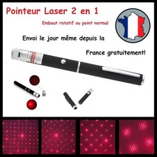 POINTEUR LASER ROUGE 2EN1 PUISSANT LAZER 1mW CLASS II REDSTYLO ETOILE STAR POINT