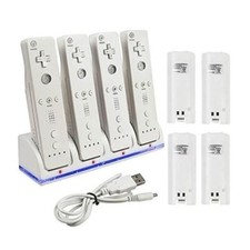 4x Pack Batterie Rechargeable + Wii Chargeur Station d'accueil Nintendo