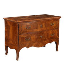 Commode Baroque Ancienne Noyer Décorations du XVIIIe Siècle Originale