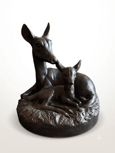 Antique bronze deer doe - bronze,