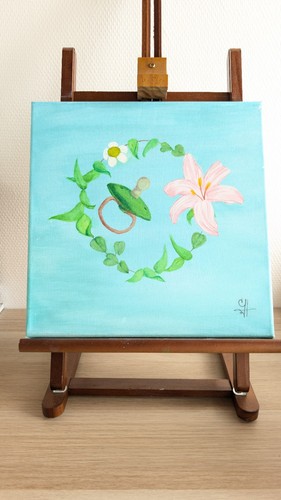 Peinture sur toile fleurs fond