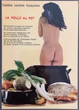 CARTE POSTALE FEMME : LA POULE AU POT  (42)