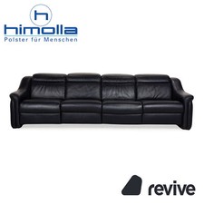 Himolla 9705 Cuir Canapé Quatre Places Bleu Fonction Relax Électrique