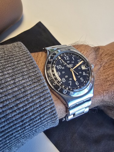 1990 swatch blue dial - blue, irony
