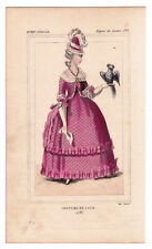 Gravure XIXe Mode Femme Robe