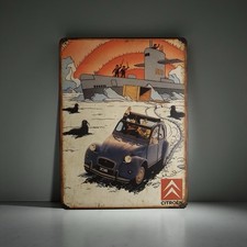 Plaque métal Tintin Citroën