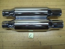 Vintage Chrome 12" Long Shorty Mufflers Triumph BSA Honda Bobber Chopper 1-1/2 C