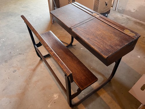 Ancien pupitre bureau ecolier - ancien,