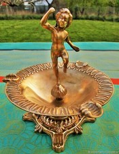 Antique Angelot Bronze Jewelry Display France. Antique Jewelry Flat Stand