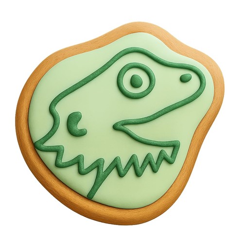 Alert pogona head cookie - pogona,