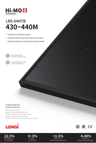 Panneau solaire 425w 6 - hi, mo