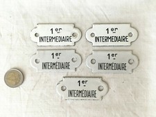 5 SMALL ANTIQUE ""1ST INTERMEDIATE"" GLAZED PLATES SNCF TRAIN (6)