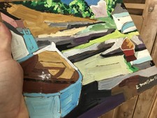 Michel MOUSSEAU Peinture Art Moderne Marine Port Bretagne French Painting