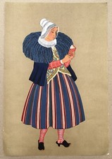 Phototypie Pochoir Femme