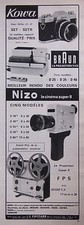 PUBLICITÉ KOVA 2 REFLEX - PROJECTEUR BRAUN - SUPER 8 NIZO PROJECTEUR SUPER 8 FP5