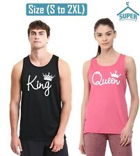 KING QUEEN Letter Couple TANK TOP Cartoon Funny Couple Tank Top Soul Mate TANKS