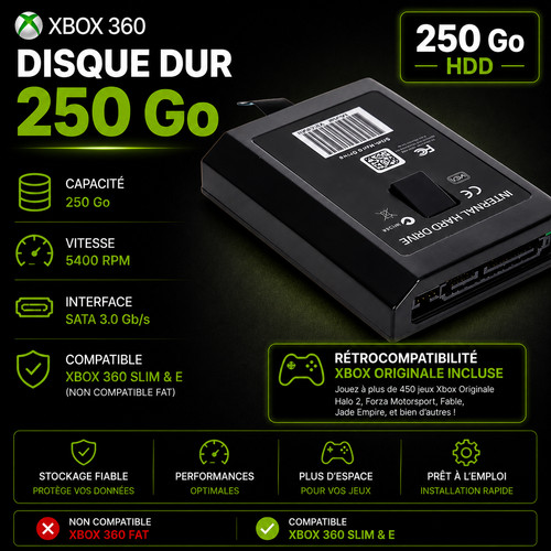Disque dur xbox 360 slim - disque,