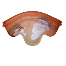 9.5" Louis Leloup Blown Art Glass 80's Peach Pink Vase Abstract Mod Signed