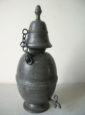 Ancienne fontaine à café à vinaigre en étain de 29,5 cm 