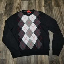 VANS Pull-On Classic Fit V-Neck Long Sleeve Argyle Sweater Men's Sz Medium