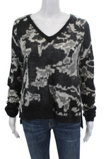 Banjo & Matilda Womens Textured Round Neck Long Sleeve Printed Sweater Black Siz