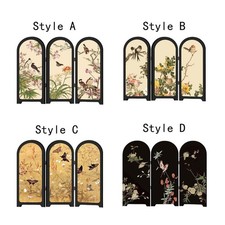 Paravent Décoratif de Style Chinois, Peinture D'oiseaux et de Fleurs, Petit