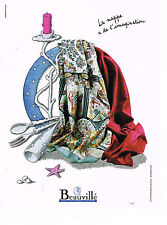 PUBLICITE ADVERTISING 064  1992  BEAUVILLE    linge de maison collection nappes