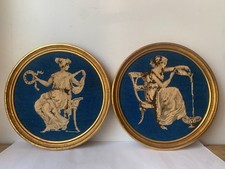 paire de cadres ronds en bois