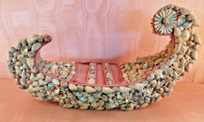 Decoration BATEAU Ancien COQUILLAGES Art Populaire Barque MER Vitrine 9MAG 01/10