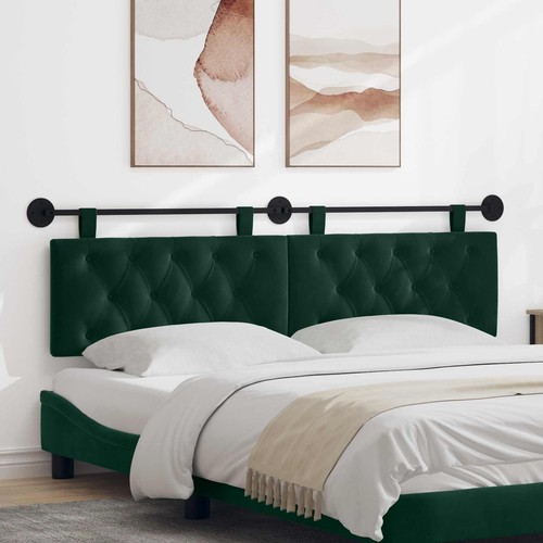 Tête lit suspendue - lit, velours