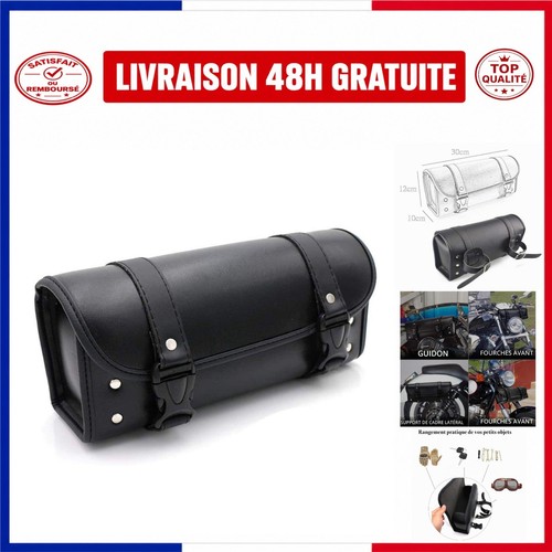 Sacoche moto ronde - cuir, pu